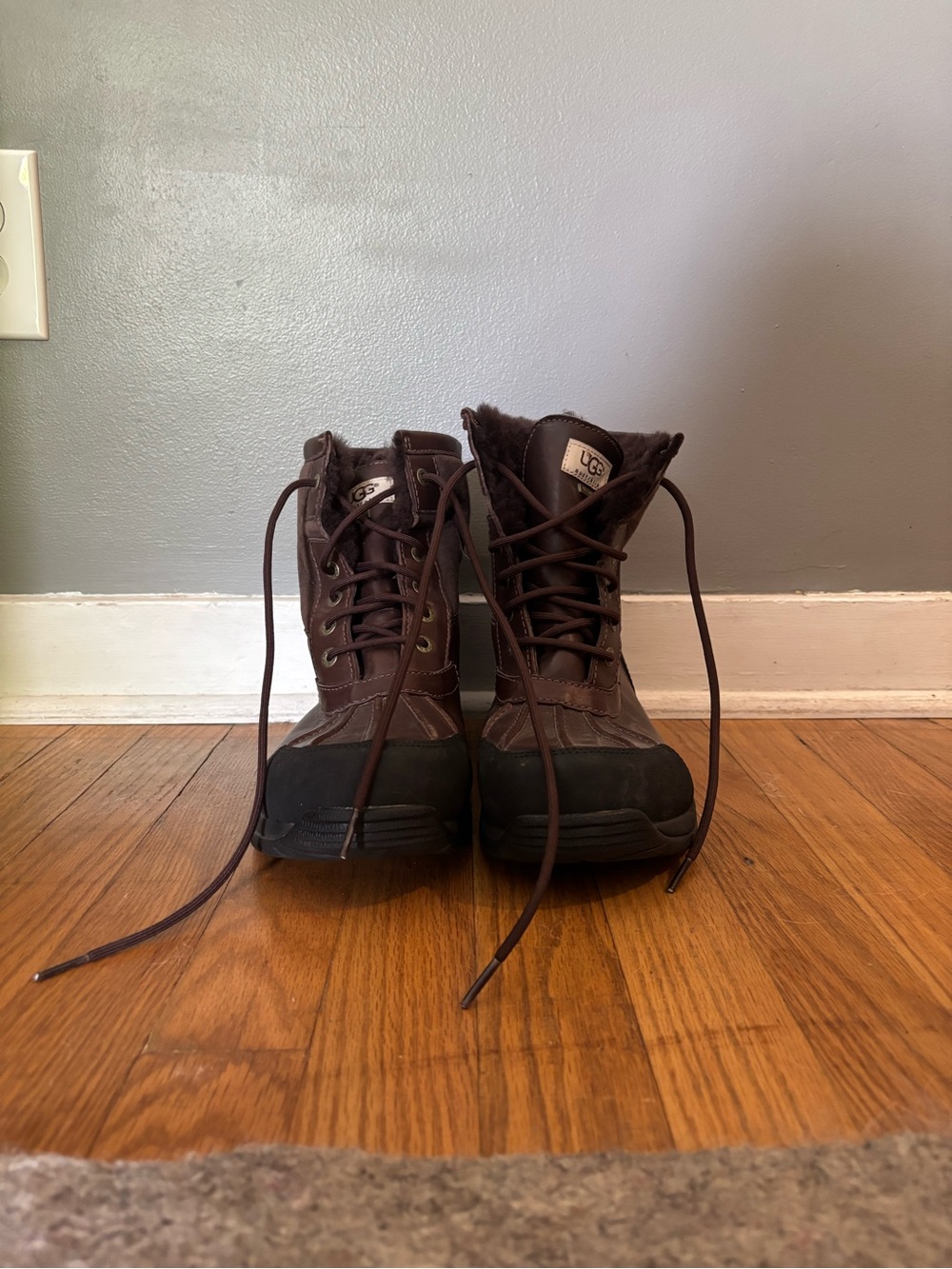 UGG Men's Dark Brown Lace-Up Outdoor Boots